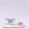 Rieker 3 Strap Buckle Sandal - White Gold Silver